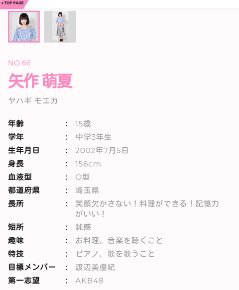 公式サイトで矢作萌夏の第一志望グループ発表がきたあああああああああ