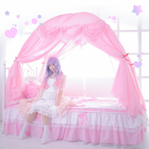 【画像】あこがれのお姫様ベッドが自宅でできる「夢みたいにかわいいベッド」が登場！！