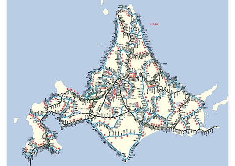 【画像】北海道の路線図がすごすぎる